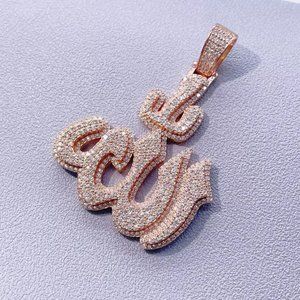 Iced Out Moissante Allah Custom Pendant